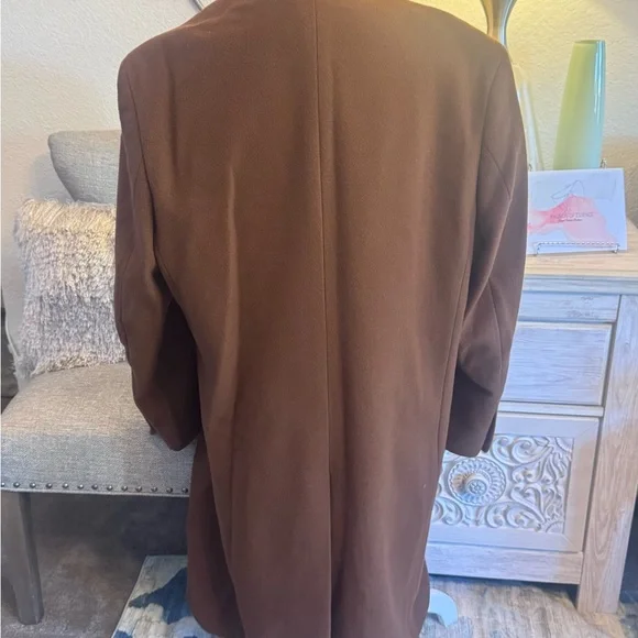 Jos. A. Bank Men’s Wool Blend Overcoat Brown Classic 3-Button Long Coat - Picture 3 of 5